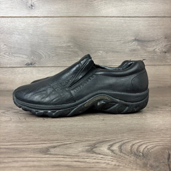 Merrell Jungle Moc Midnight Slip On Shoes Women's 10.5 Black Leather Loafers - Picture 5 of 16